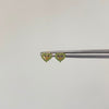 Topos Corazon Silueta Circones Verdes Oro amarillo 18k 0,55 Gr / 4 mm