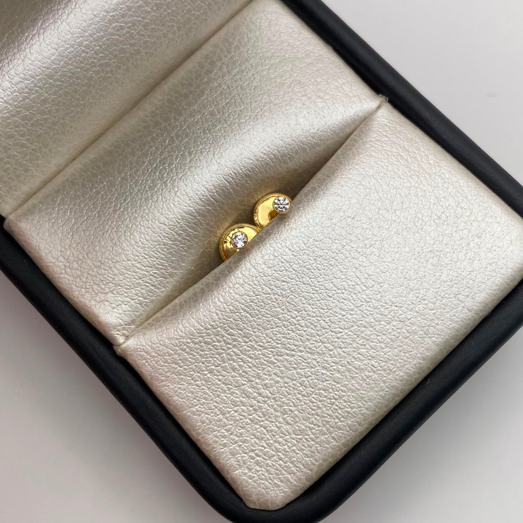 Topos Circon Blanco Oro amarillo 18k 0,4 Gr / 2,4 mm