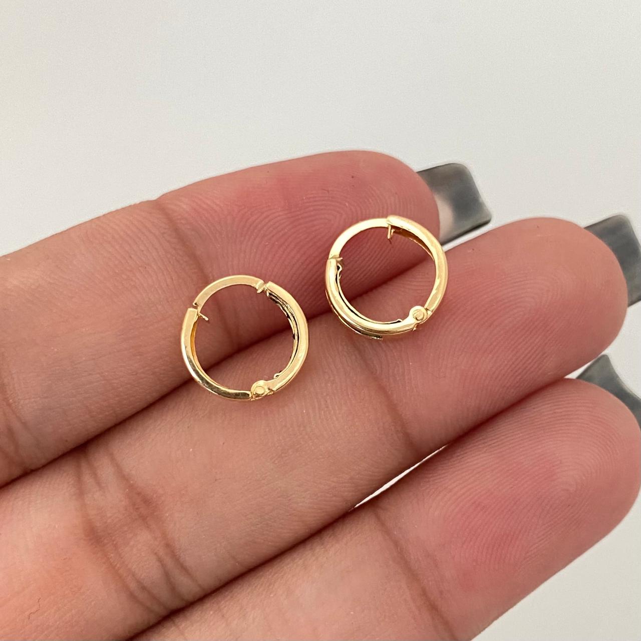 Candonga redonda lisa casting rosa Oro amarillo 18k 0,85 Gr / 1,0 Cm