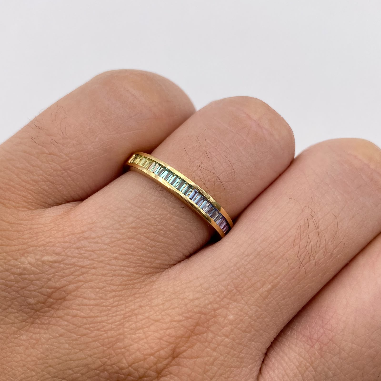 Anillo anillo churumbela circones multicolor Oro amarillo 18k / Talla 8 / 2,25 Gr / 2,10 mm