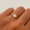 Anillo Solitario Oro amarillo 18k / Talla 6 / 1,65 Gr / 1,6 mm