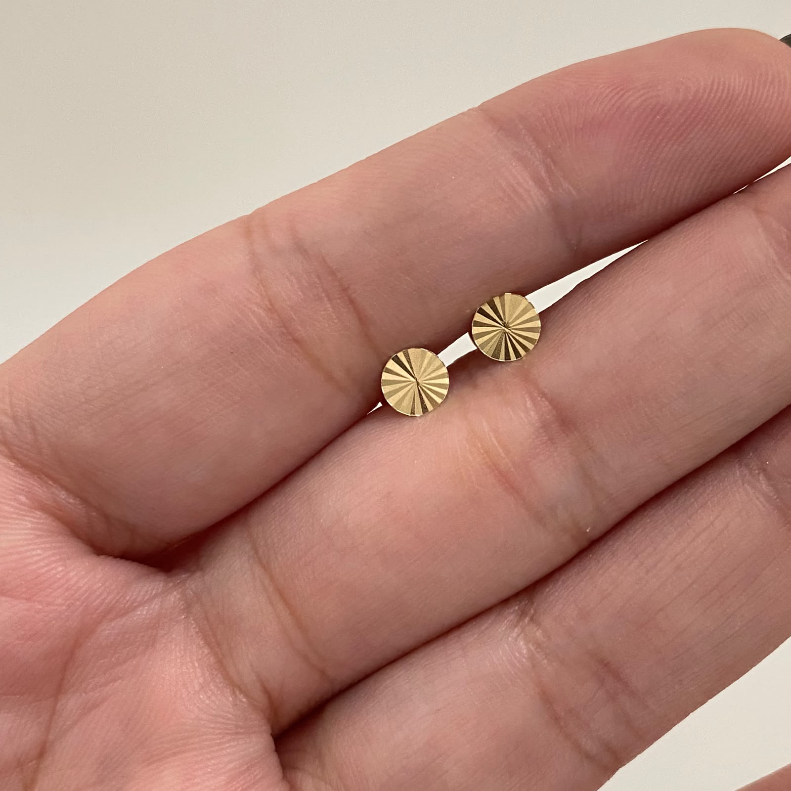 Topos circulo plano diamantado Oro amarillo 18k 0,4 Gr / 3 mm