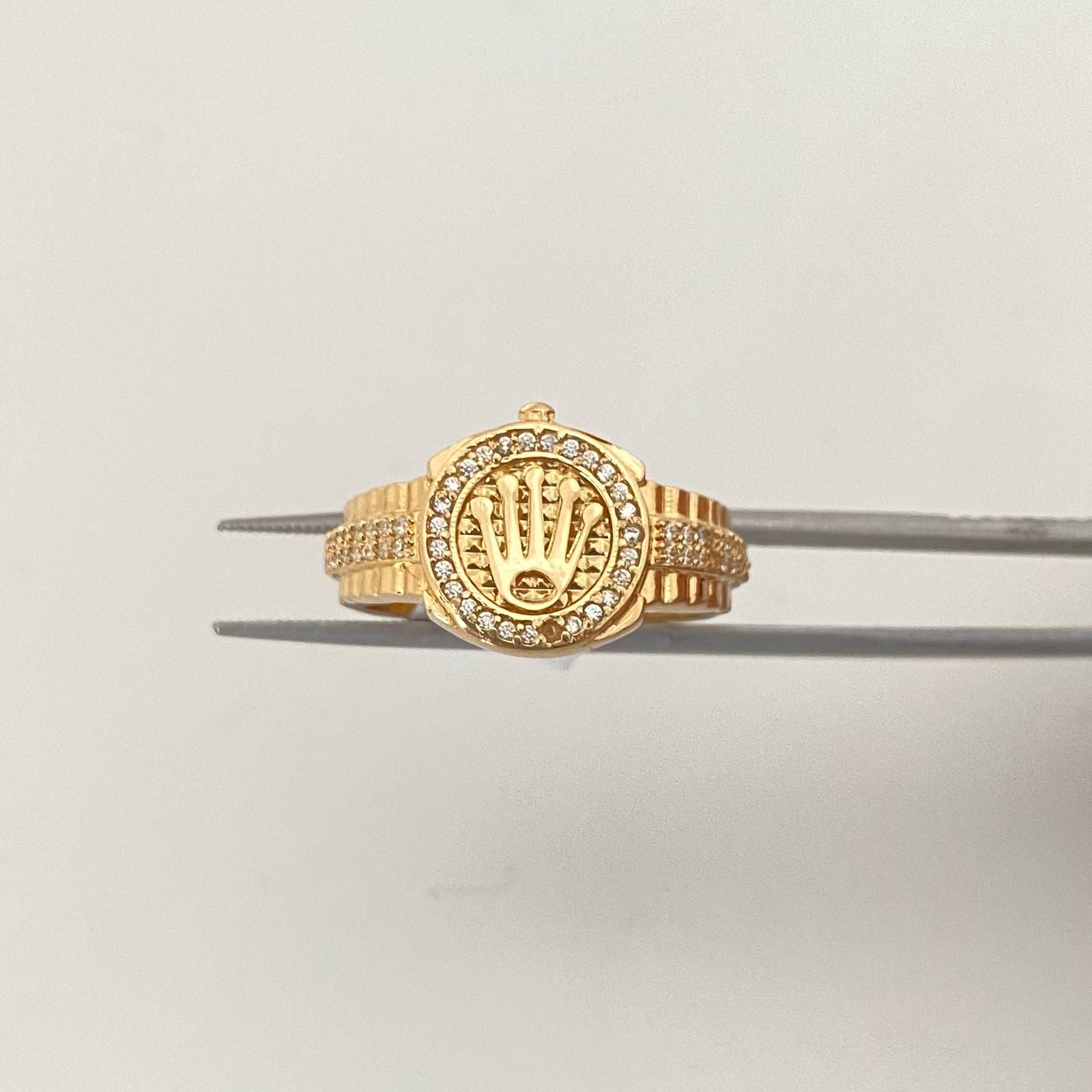 Anillo corona rx borde casting Oro amarillo 18k / Talla 10 1/2 / 6,45 Gr