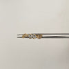 Anillo Solitario doble circon Oro amarillo 18k / Talla 6 / 1,7 Gr / 1,5 mm