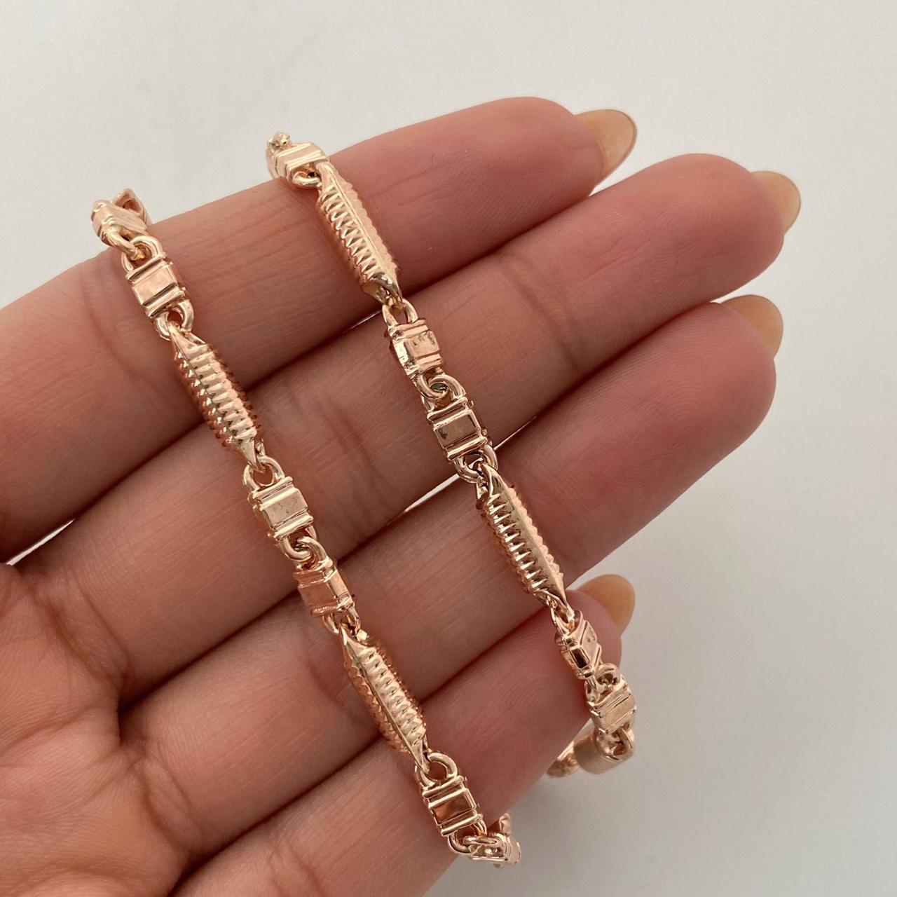 Cadena Rustica Oro rosa 18k +1 / 14,05 Gr / 4,3 mm / 60 Cm Broche 0,60