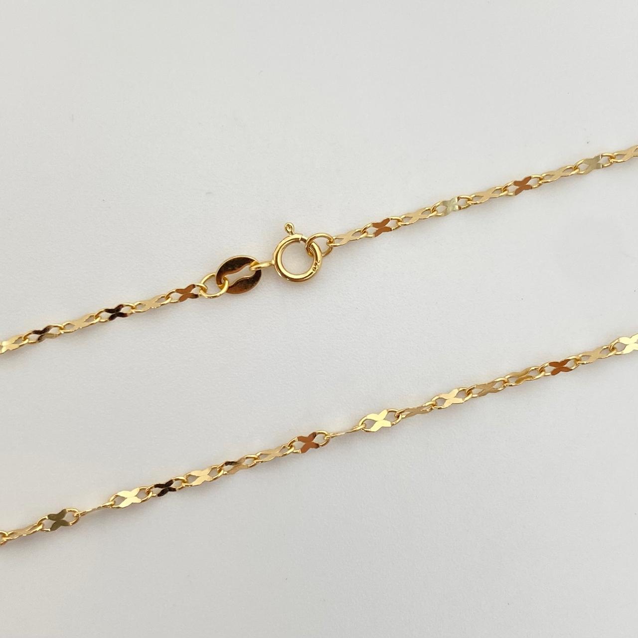 Cadena It flor espejo mariposa Oro amarillo 18k 1,85 Gr / 1,6 mm / 50 Cm