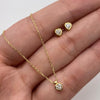 Cadena It Mini rollon + dije de corazon circon blanco+ topos Oro amarillo 18k +4 / 2,49 Gr / 0,6 mm / 45 Cm