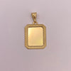 Dije placa fotograbado borde diamantado Oro amarillo 18k 1,77 Gr / 21,16 mm / 3,5 Cm