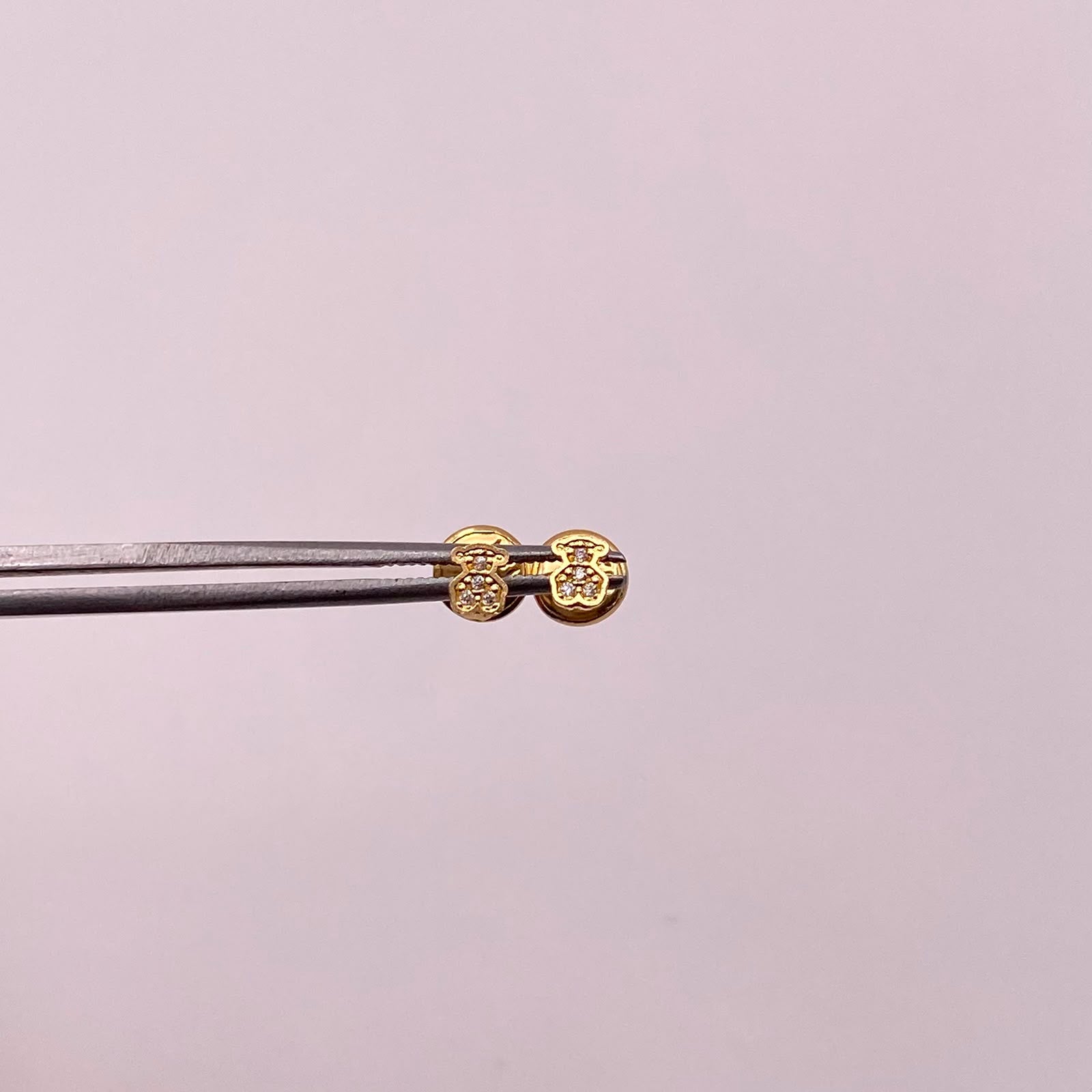 Topos Oso th casting blanco Oro amarillo 18k 0,55 Gr / 3,4 mm