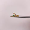 Anillo hojas circones blancos y verde Oro amarillo 18k / Talla 7 1/4 / 1 Gr / 1,11 mm