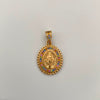 Dije Redondo Casting Multicolor Virgen Milagrosa Oro amarillo 18k 2,55 Gr / 15,9 mm / 2,6 Cm