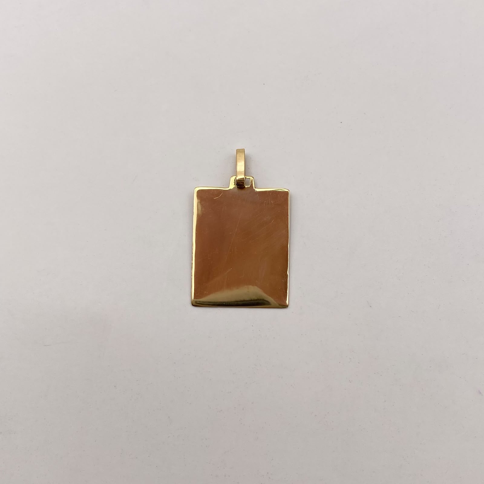Dije placa lisa Oro amarillo 18k 1,55 Gr / 16 mm / 3 Cm