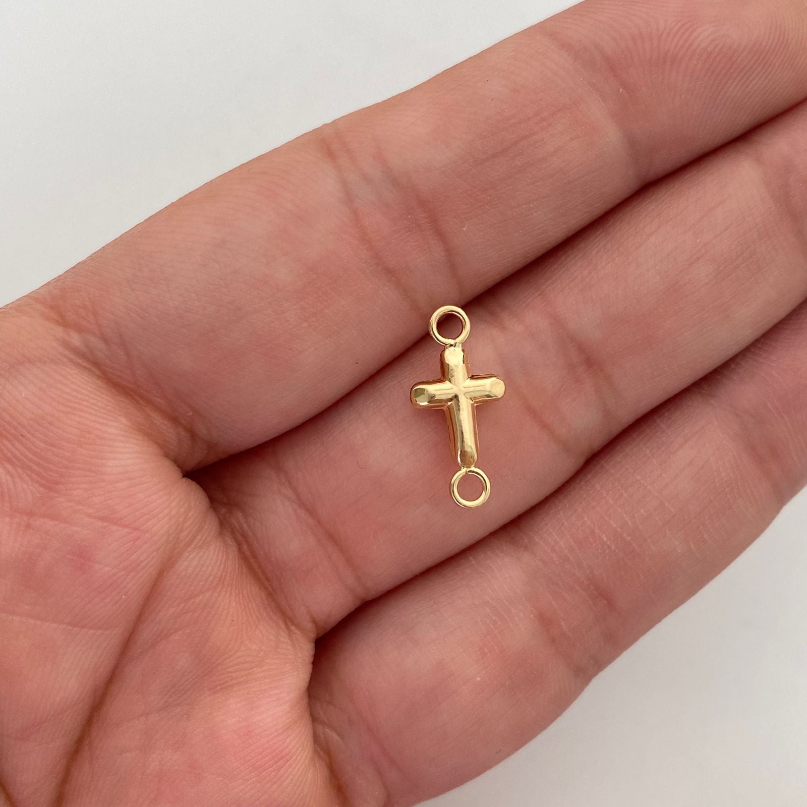 Herraje Cruz Lisa Oro amarillo 18k 0,3 Gr / 1,5 Cm