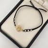Pulsera tejida silueta corona borde casting bolas #4 diamantadas Oro amarillo y Oro blanco 18k 2,25 Gr