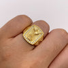 Anillo San Miguel Arcangel Oro amarillo 18k / Talla 10 1/2 / 8 Gr / 5,7 mm