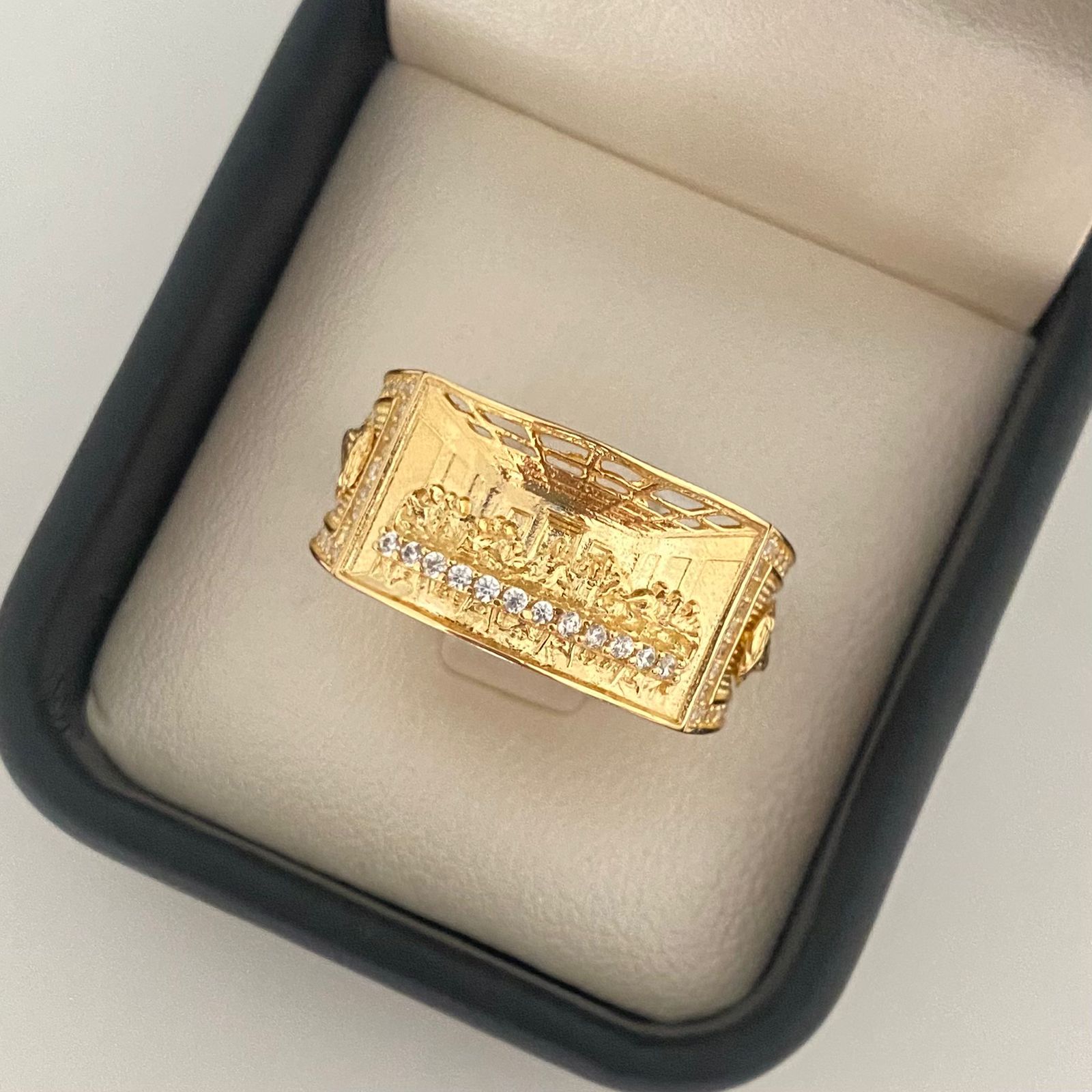 Anillo ultima cena casting Oro amarillo 18k / Talla 10 / 8,20 Gr