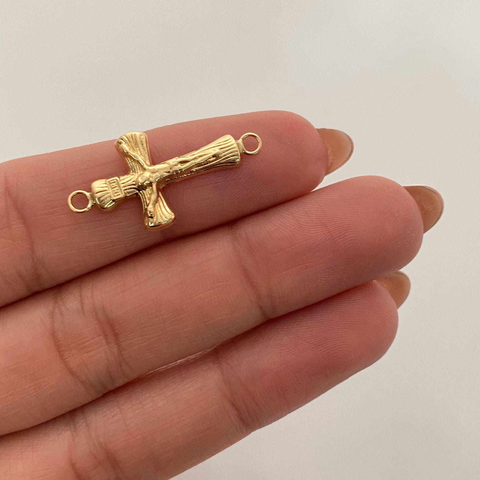 Herraje Cruz Cristo Oro amarillo 18k 0,65 Gr / 2,7 Cm