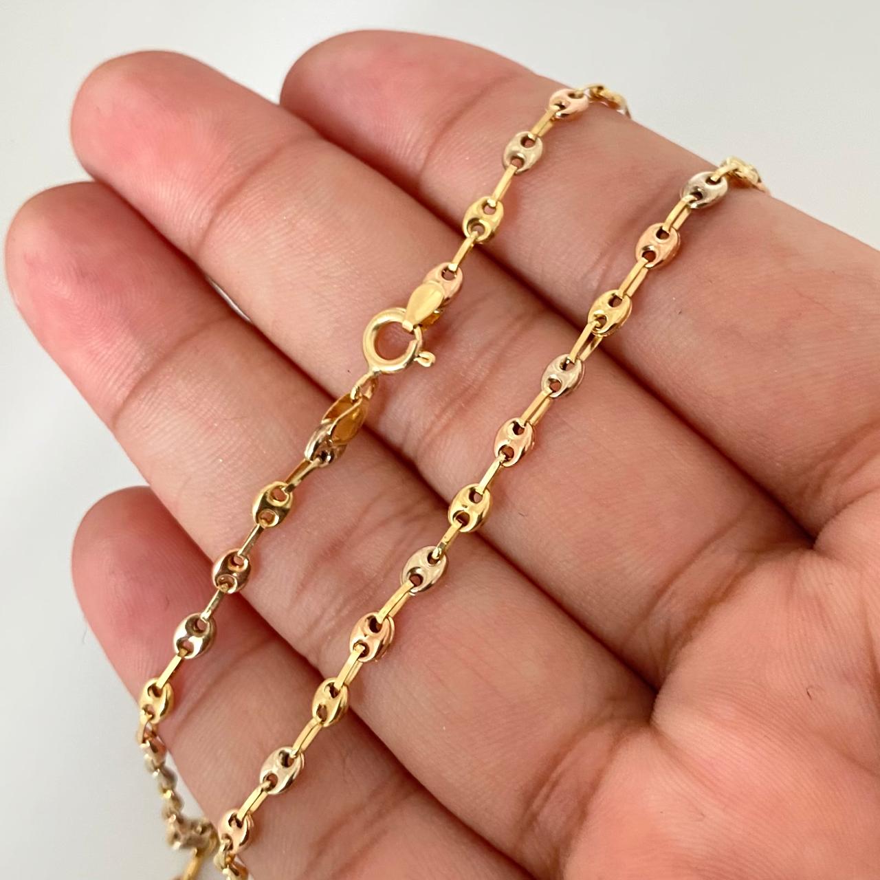 Cadena baby gc Tres oros 18k 5,45 Gr / 3,2 mm / 61 Cm Broche 0,15