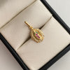 Dije virgen de guadalupe con circones multicolor  Oro amarillo 18k 1,9 Gr / 9,9 mm / 2,1 Cm