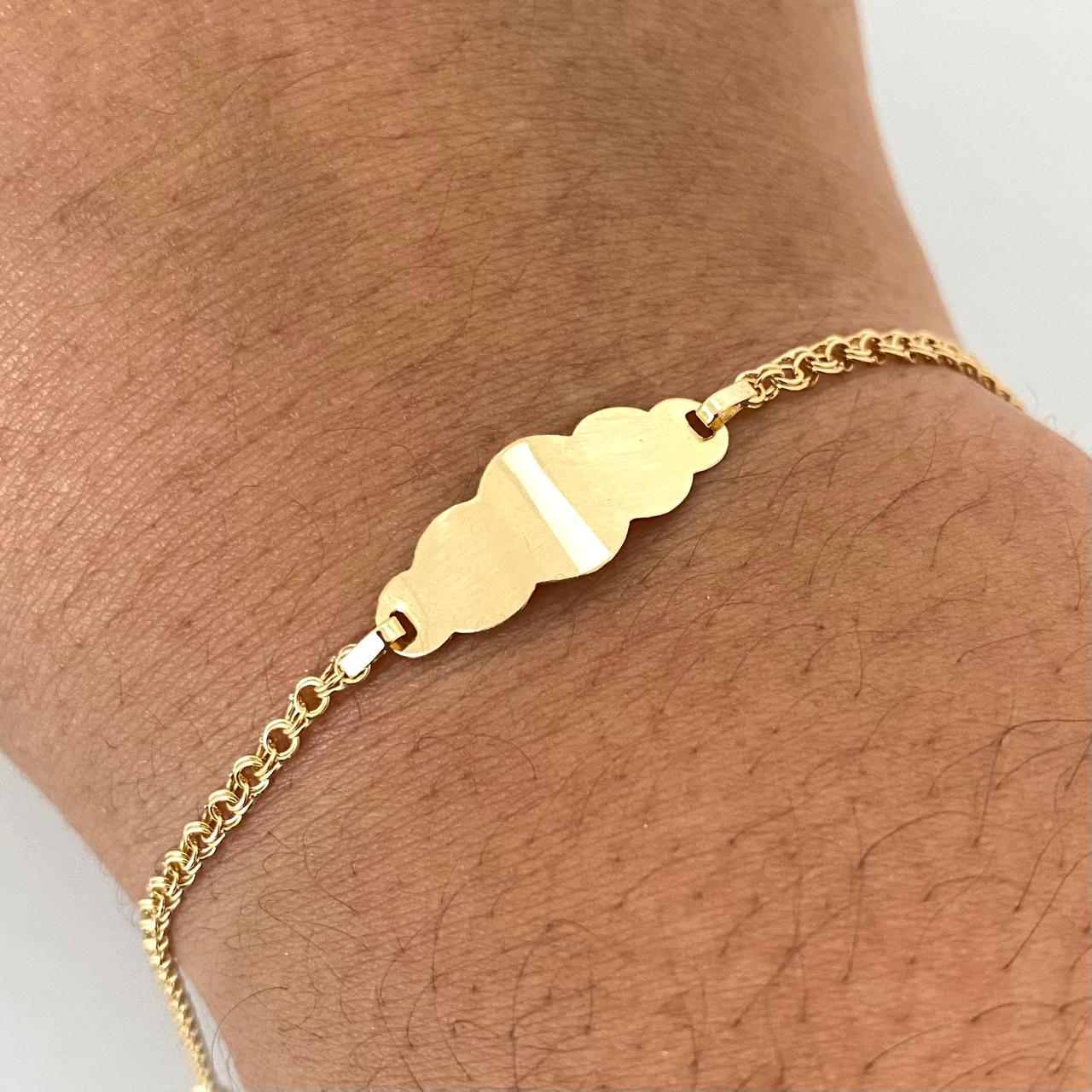 Pulso bebé placa nube aro seguido Oro amarillo 18k 1,50 Gr / 16 Cm  Broche 0,15