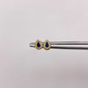 Topos gota circones blancos y azul rey Oro amarillo 18k 0,7 Gr / 4,53 mm