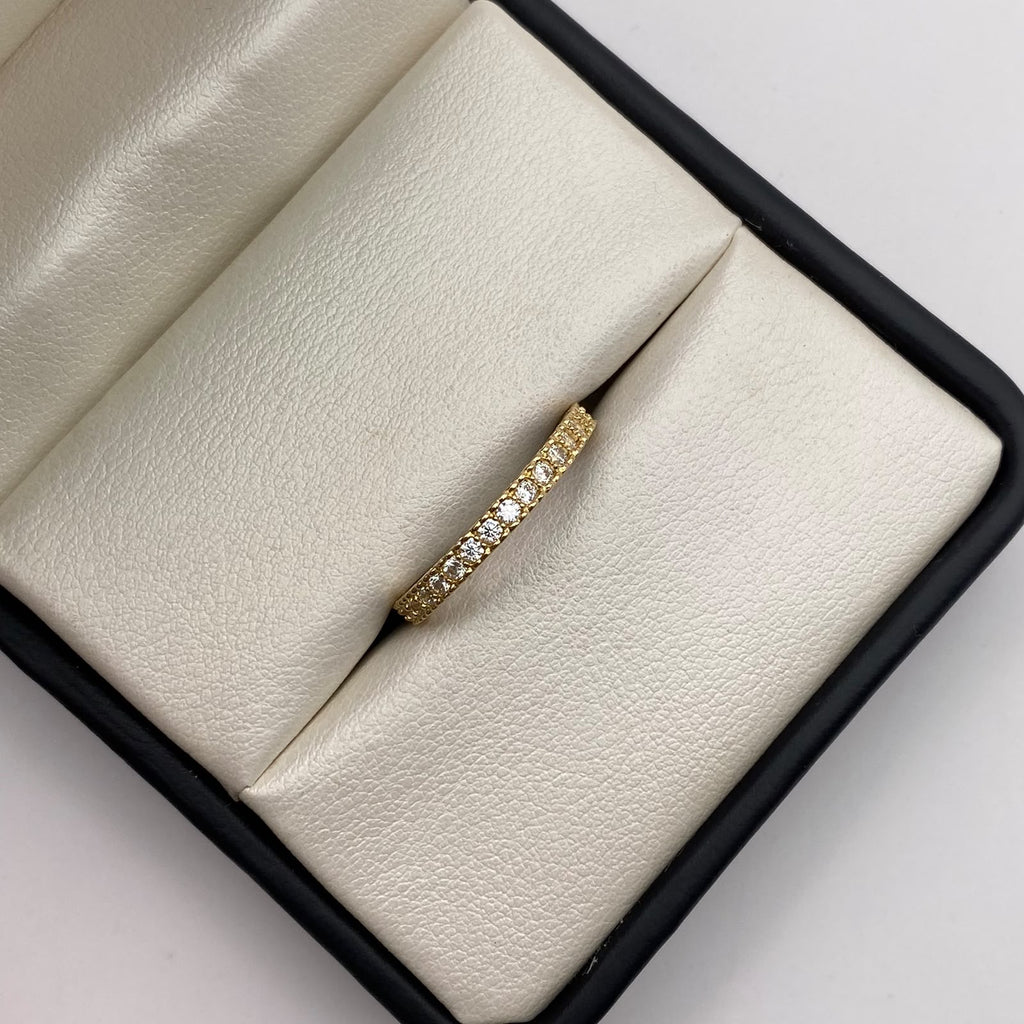 Anillo churumbela circones blancos Oro amarillo 18k / Talla 7 / 2,25 Gr / 2,03 mm