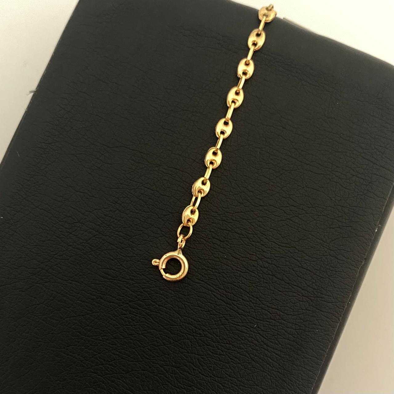 Pulso bebé gc placa rectangular ovalada Oro amarillo 18k 1,80 Gr / 3,3 mm / 14 Cm Broche 0,15