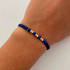 Pulsera tejida Bolas Diamantadas 3mm Oro amarillo 18k 0,25 Gr