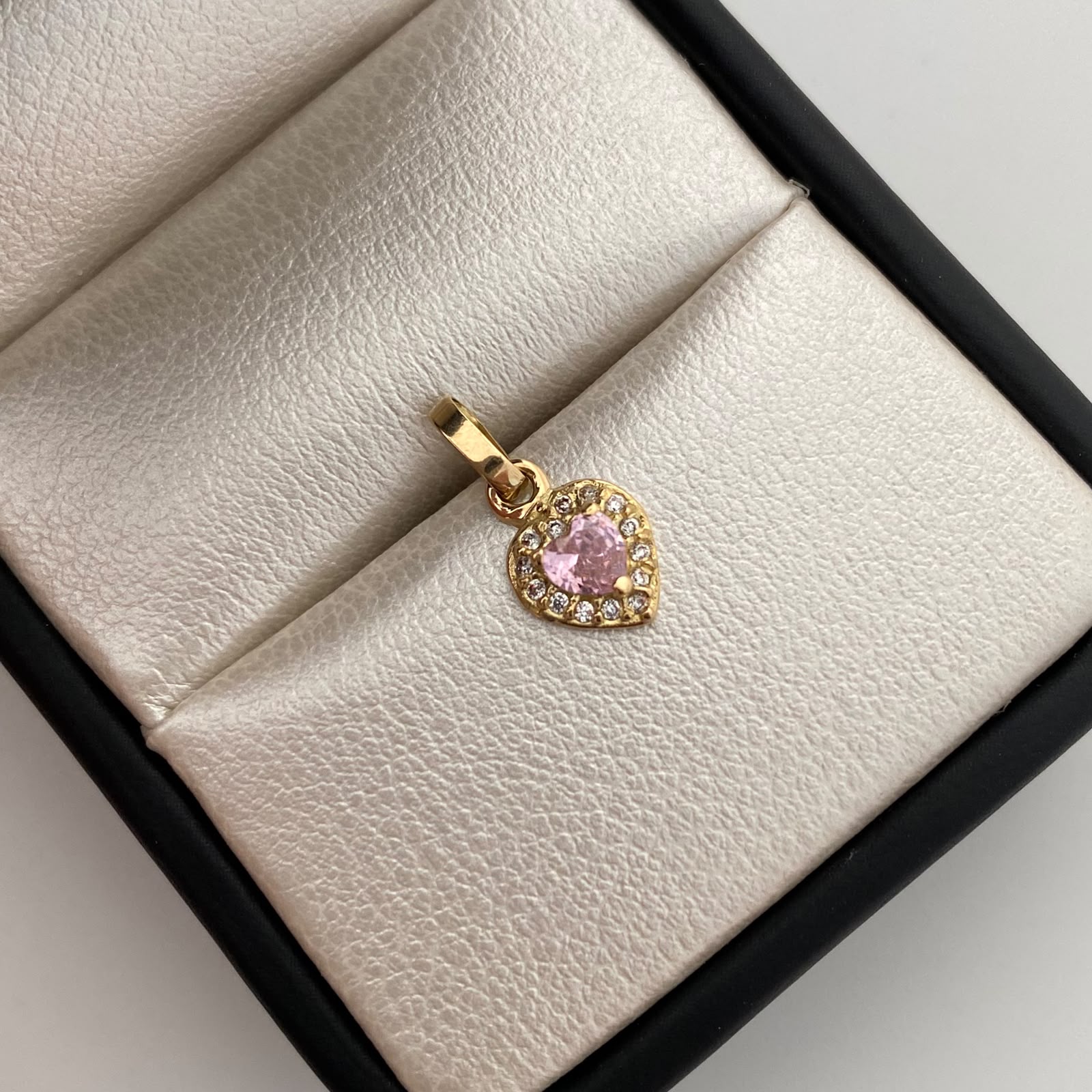 Dije Corazon Casting Rosa Oro amarillo 18k 0,8 Gr / 7,6 mm / 1,5 Cm