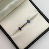 Topos gota circón azul rey Oro amarillo 18k 0,7 Gr / 3,4 mm