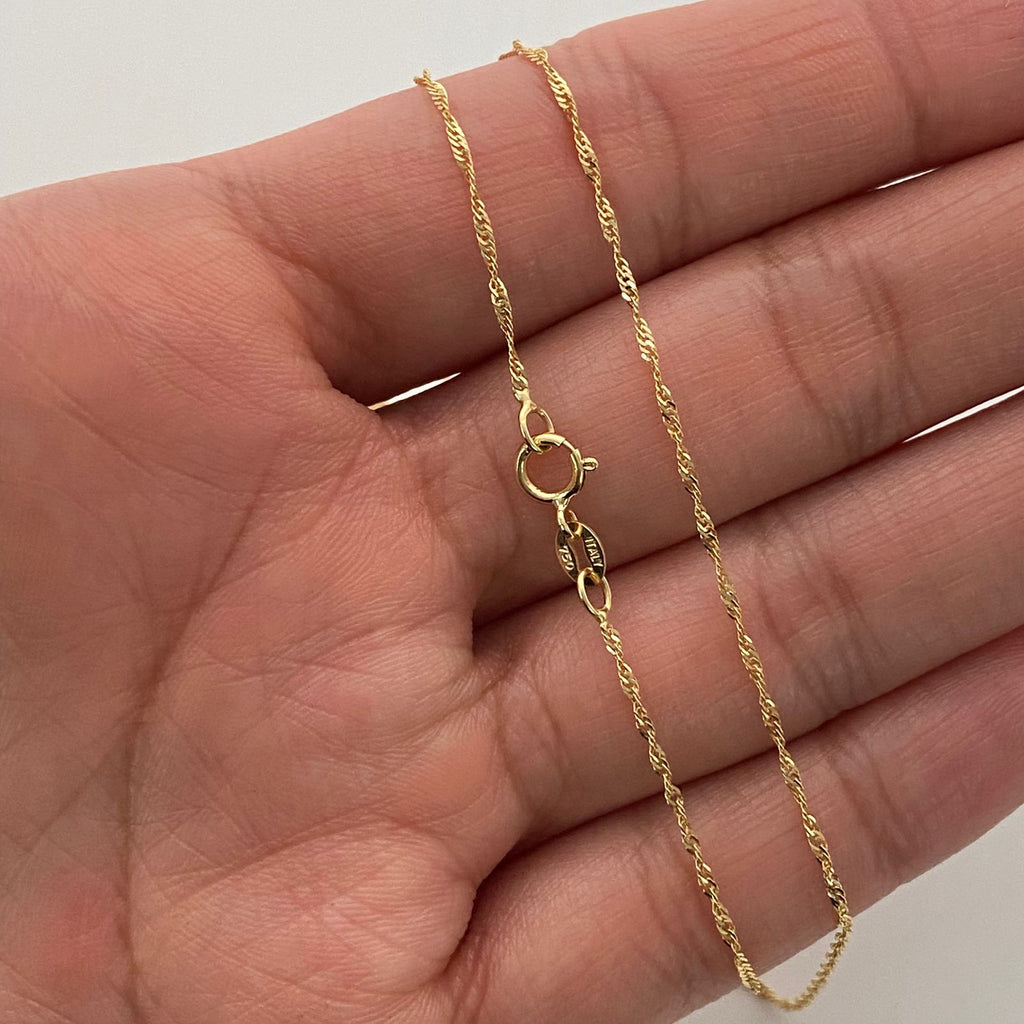Cadena It Singapur Oro amarillo 18k +1 / 1,15 Gr / 1 mm / 45 Cm