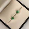 Topos flor petalos verdes Oro amarillo 18k 1 Gr / 8 mm