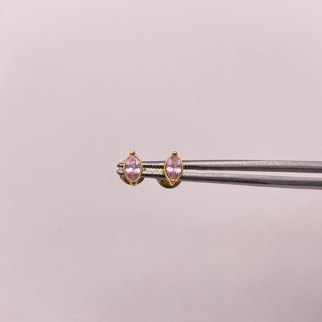 Topos Circon Rosado Oro amarillo 18k 0,65 Gr / 3,8 mm