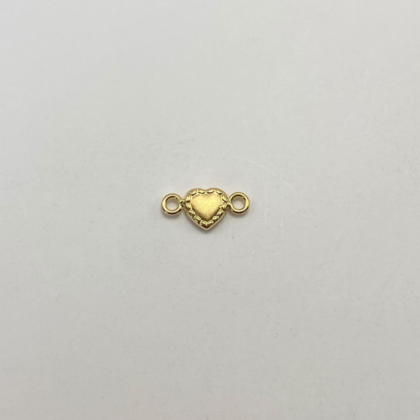Herraje Corazon borde diamantado Oro amarillo 18k 0,3 Gr / 1,2 Cm