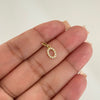 Dije letra O casting Oro amarillo 18k 0,5 Gr / 1,5 Cm