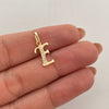 Dije letra E con circones blancos  Oro amarillo 18k 0,75 Gr / 8,21 mm / 1,9 Cm