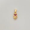 Dije pato sombrero circones fucsias Oro amarillo 18k 1,15 Gr / 1,5 Cm