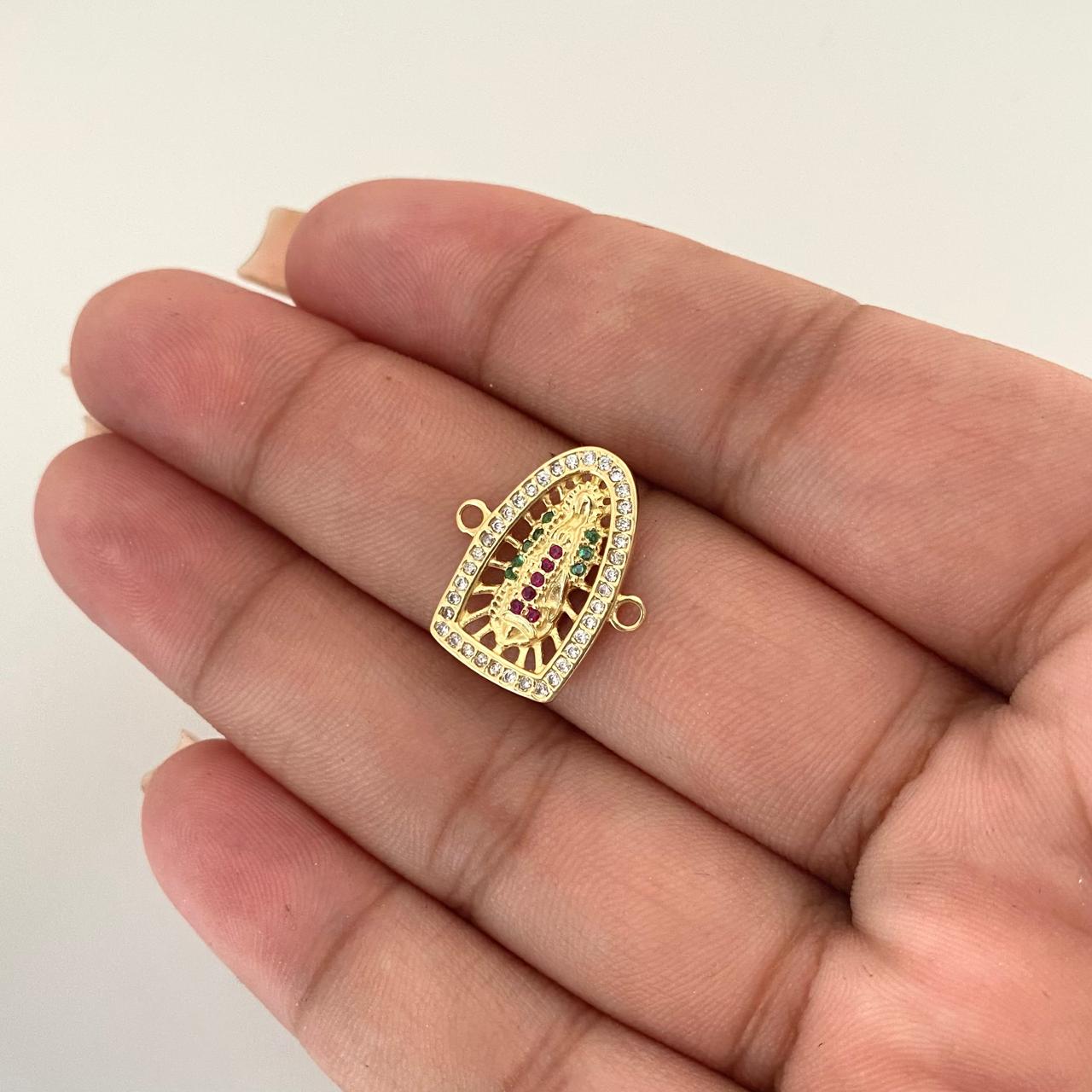 Herraje virgen guadalupe casting Oro amarillo 18k 2,10 Gr / 1,7 Cm