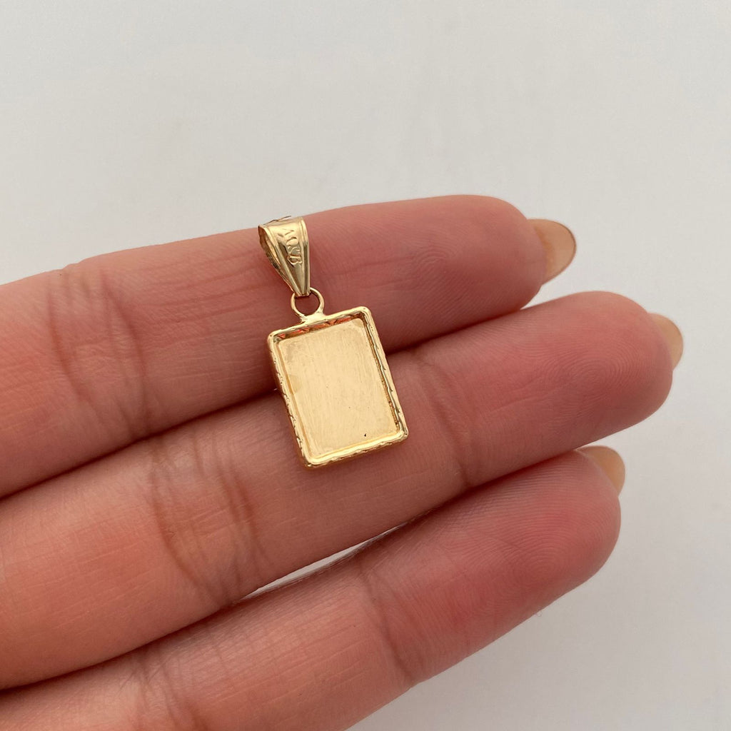 Dije Placa Fotograbado Oro amarillo 18k 0,9 Gr / 10,5 mm / 2,1 Cm