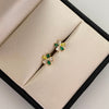 Topos Flor Casting Verde y Blanco Oro amarillo 18k 0,95 Gr / 7,9 mm