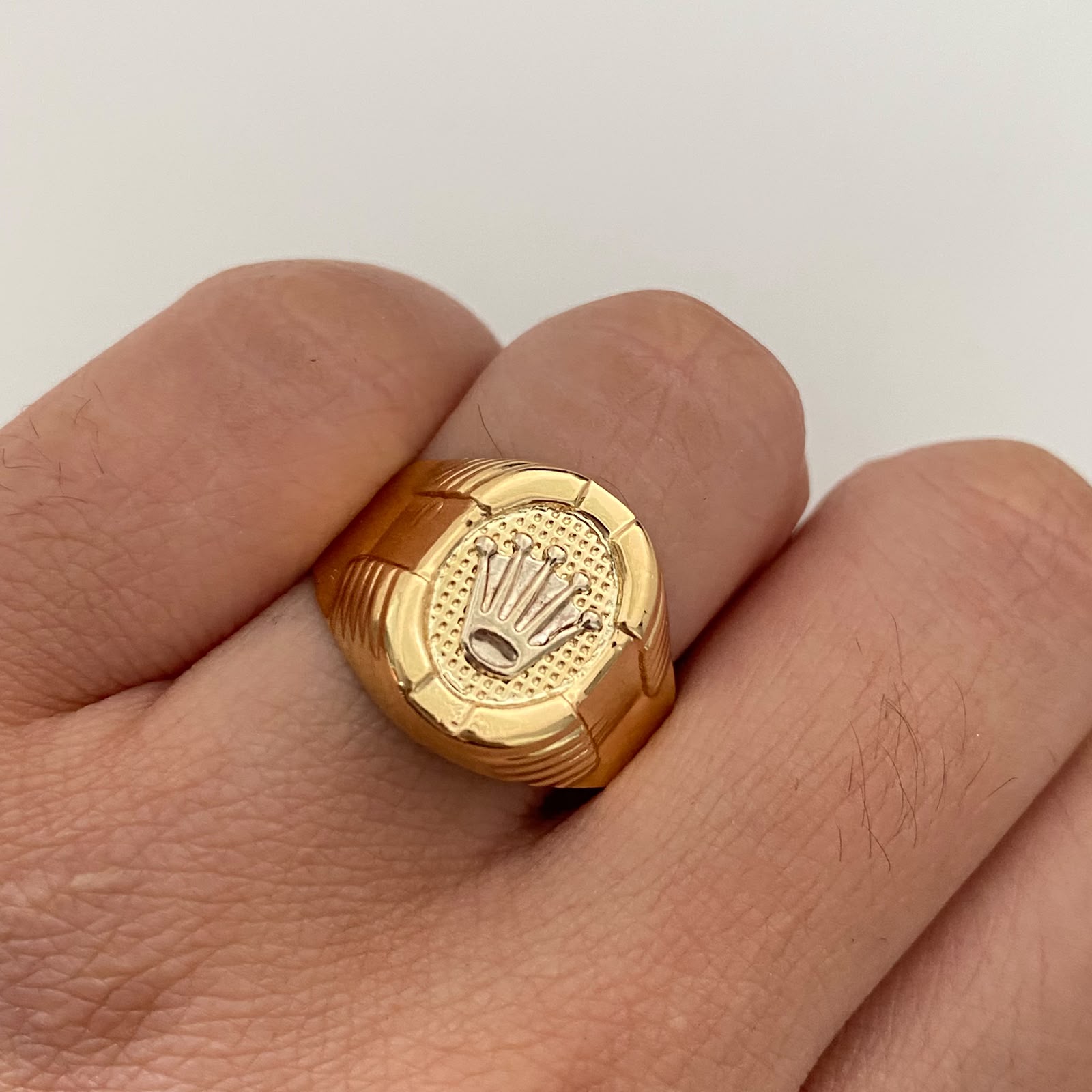 Anillo Corona Rx Oro amarillo y Oro blanco 18k / Talla 10 / 3,75 Gr / 4,2 mm
