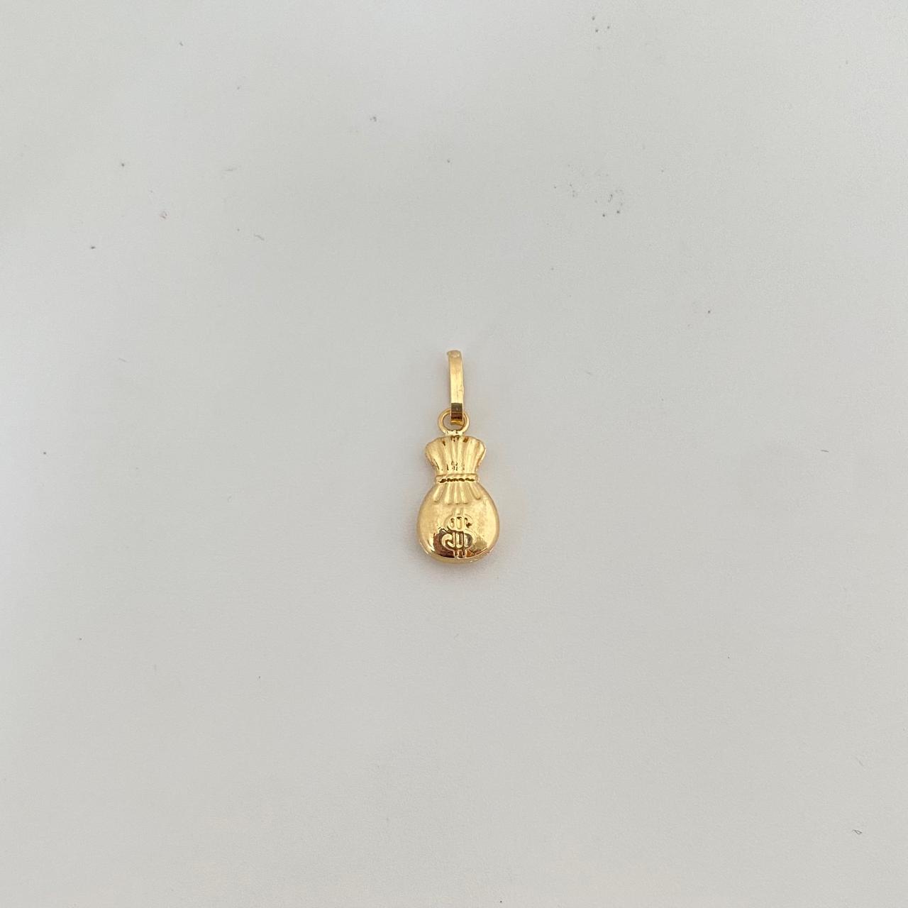 Dije bolsa de dinero Oro amarillo 18k 0,55 Gr / 2,0 Cm