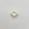 Herraje trebol fondo blanco Oro amarillo 18k 1,20 Gr / 1,5 Cm