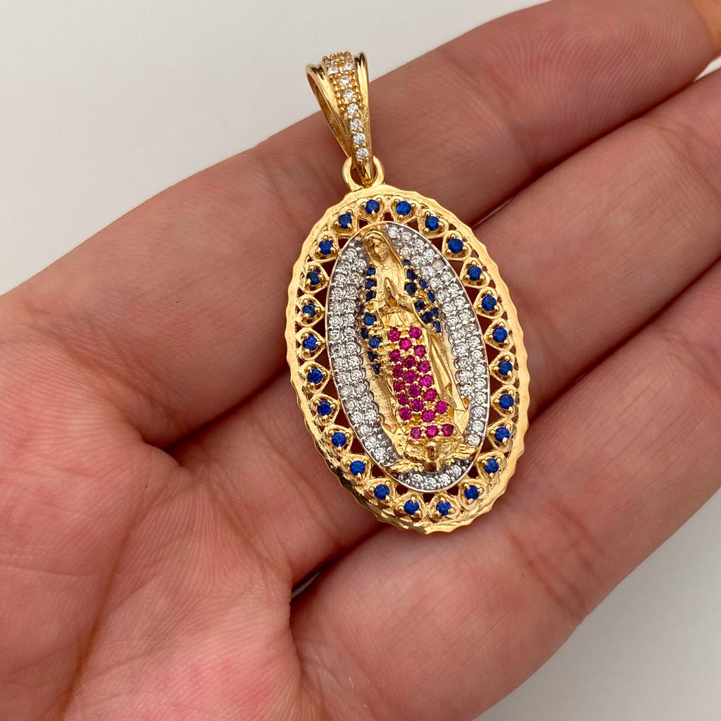 Dije Virgen de Gaudalupe Casting Oro amarillo 18k 5,55 Gr / 20 mm / 4,1 Cm