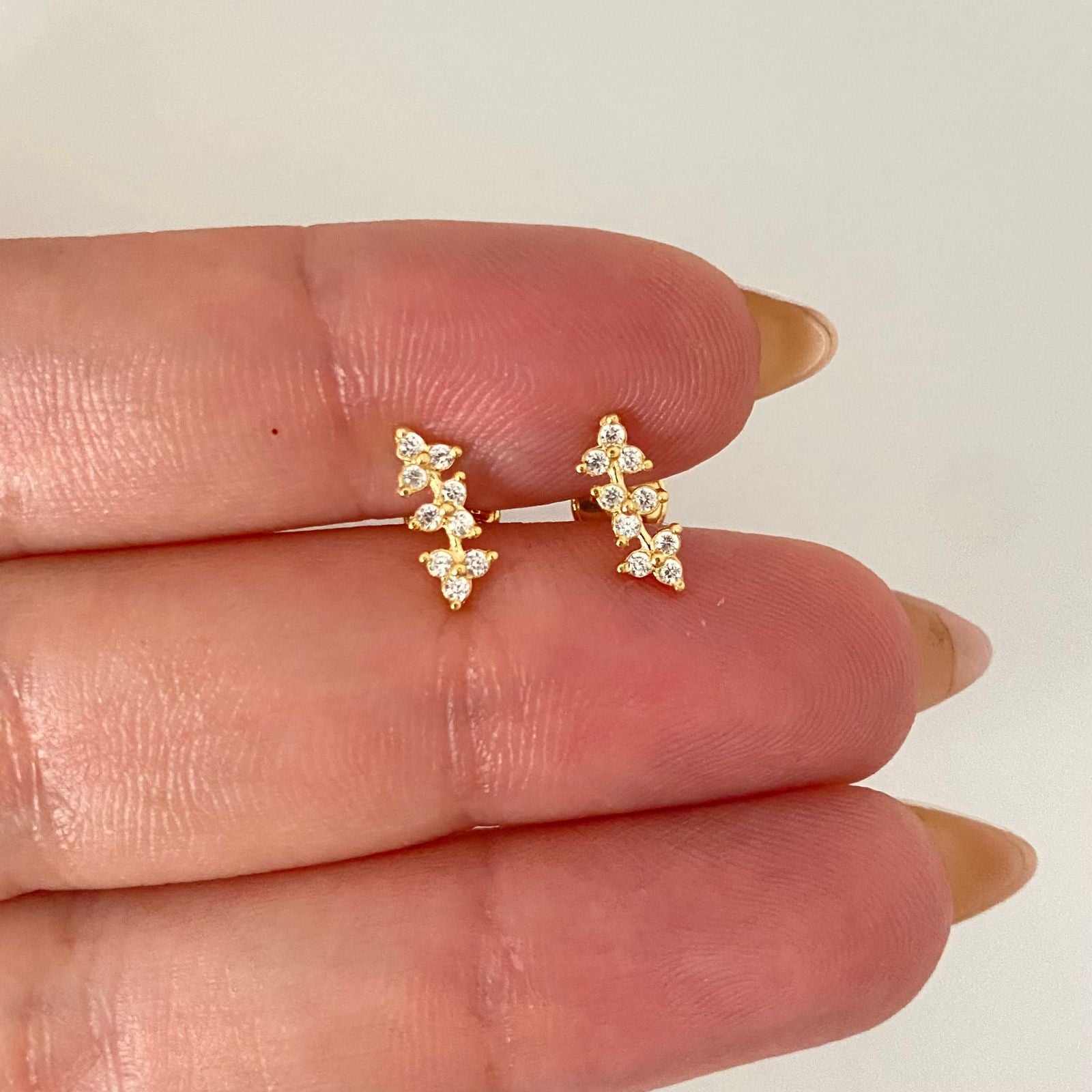 Topos fila flor casting blanco Oro amarillo 18k 0,9 Gr / 4,0 mm