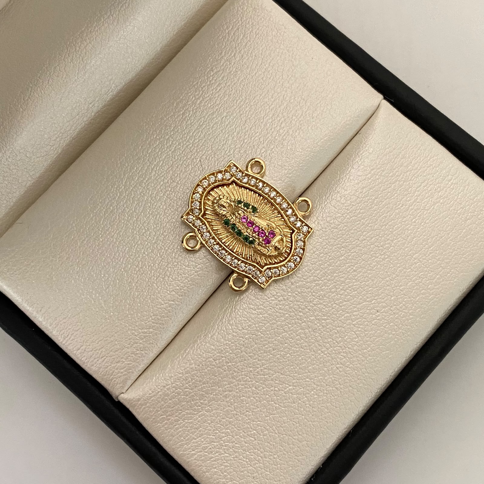 Herraje Doble Casting Virgen de Guadalupe Oro amarillo 18k 3,3 Gr / 18 Cm