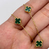 Cadena It Trebol verde Oro amarillo 18k 3,31 Gr / 0,6 mm / 45 Cm