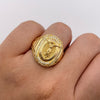 Anillo Cristo circones blancos Oro amarillo 18k / Talla 10 / 9,95 Gr / 4,8 mm