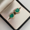Topos Corazon 2.67 qt de esmeralda y 12.6 de moissanitas Oro amarillo 18k 3,8 Gr / 11,7 mm