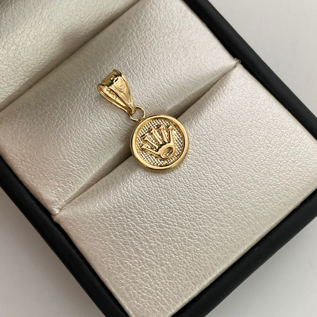 Dije Corona Rx Oro amarillo 18k 0,6 Gr / 10,1 mm / 1,9 Cm